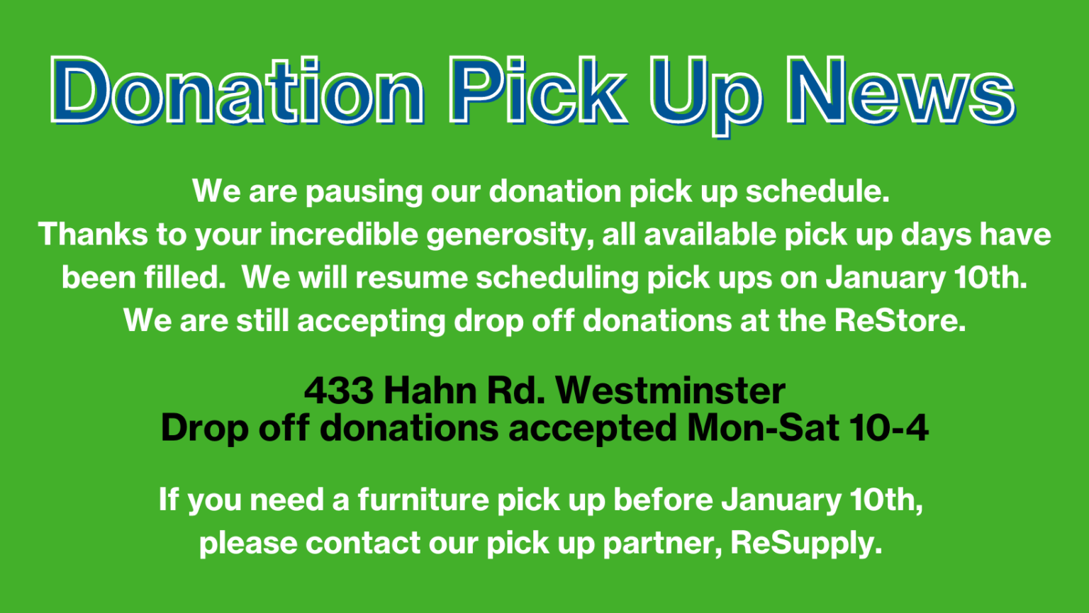 Donation Pick Up Form Carroll County Habitat for Humanity